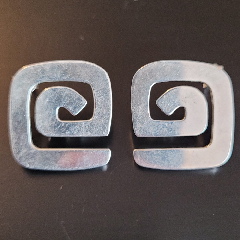 Retired Silpada Silver Geometric Earrings